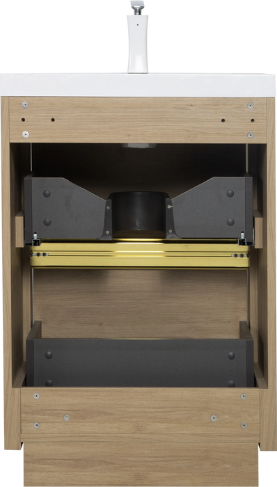 24' Freestanding Bathroom Vanity with Sink, Bathroom Storage Vanity Cabinet with Stone Resin Countertop and Soft Close Drawers, Natural Oak 24V14-24NO Default -DTYStore