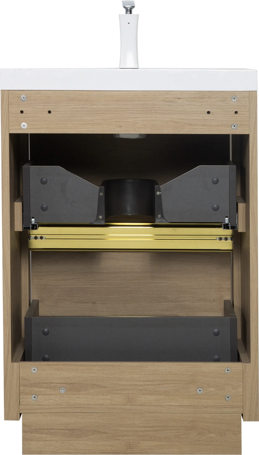 24' Freestanding Bathroom Vanity with Sink, Bathroom Storage Vanity Cabinet with Stone Resin Countertop and Soft Close Drawers, Natural Oak 24V14-24NO Default -DTYStore