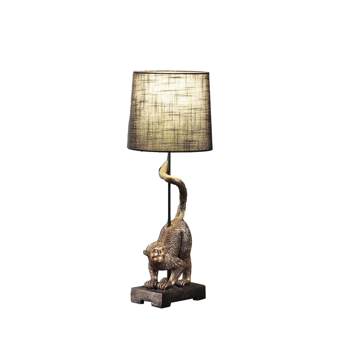 24' In Wildlife Old World Antique Bronze Capuchin Monkey Polyresin Table Lamp Default -DTYStore