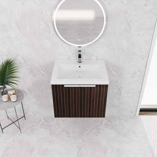 24 Inch Bathroom Cabinet With Resin Sink,Soft Close Doors,Float Mounting Design, For Small Bathroom Default -DTYStore