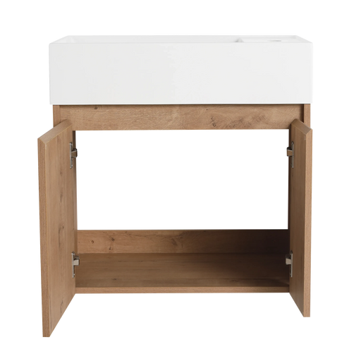 24 Inch Bathroom Cabinet With Sink,Soft Close Doors,Float Mounting Design, For Small Bathroom Default -DTYStore