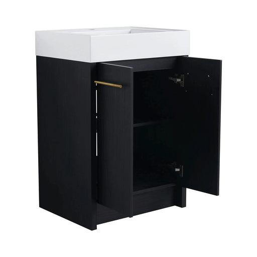 24 Inch Freestanding Bathroom Vanity with Resin Sink, With Soft Closing Door, KD-Package Default -DTYStore