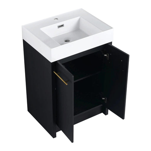 24 Inch Freestanding Bathroom Vanity with Resin Sink, With Soft Closing Door, KD-Package Default -DTYStore