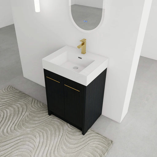 24 Inch Freestanding Bathroom Vanity with Resin Sink, With Soft Closing Door, KD-Package Default -DTYStore
