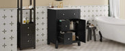 24' Modern Bathroom Vanity with Ceramic Basin, Restroom Basin Cabinet with 2 Drawers, Small Bathroom Cabinet with Soft-Closing Door Default -DTYStore