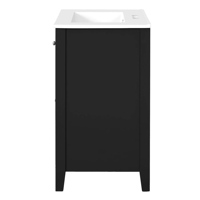 24' Modern Bathroom Vanity with Ceramic Basin, Restroom Basin Cabinet with 2 Drawers, Small Bathroom Cabinet with Soft-Closing Door Default -DTYStore