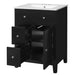 24' Modern Bathroom Vanity with Ceramic Basin, Restroom Basin Cabinet with 2 Drawers, Small Bathroom Cabinet with Soft-Closing Door Default -DTYStore