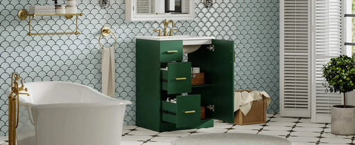 24' Modern Bathroom Vanity with Sink, Small Bathroom Sink Cabinet with 2 Drawers and Soft-Closing Door, Under-mount Sink Bathroom Cabinet with Drawers Default -DTYStore