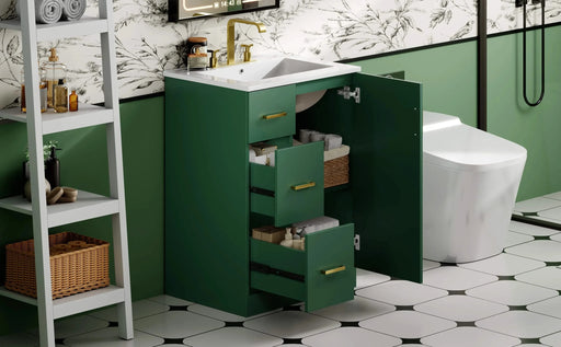 24' Modern Bathroom Vanity with Sink, Small Bathroom Sink Cabinet with 2 Drawers and Soft-Closing Door, Under-mount Sink Bathroom Cabinet with Drawers Default -DTYStore