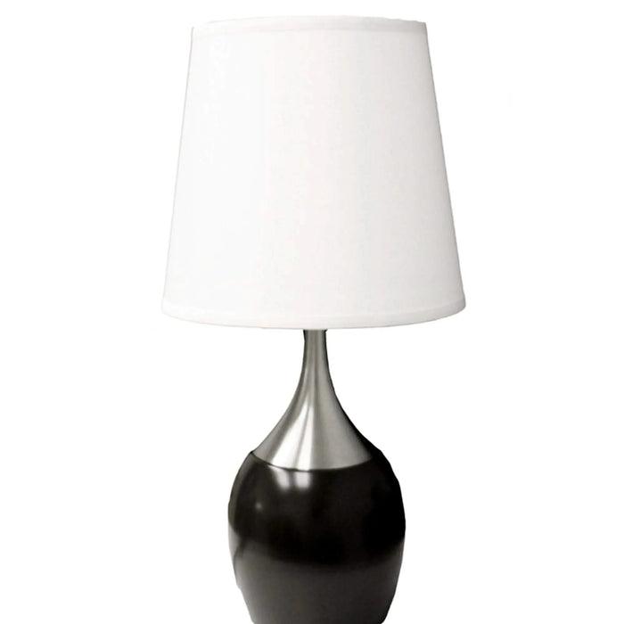 24' Tall Metal Touch Table Lamp with Espresso finish, White Shade Default -DTYStore