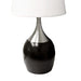 24' Tall Metal Touch Table Lamp with Espresso finish, White Shade Default -DTYStore