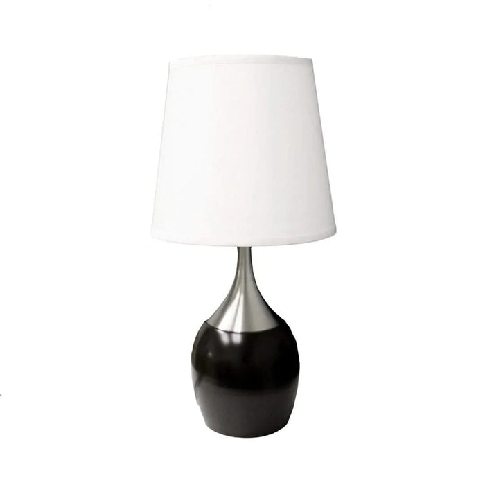 24' Tall Metal Touch Table Lamp with Espresso finish, White Shade Default -DTYStore