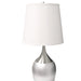24' Tall Metal Touch Table Lamp with Silver finish, White Shade Default -DTYStore