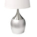 24' Tall Metal Touch Table Lamp with Silver finish, White Shade Default -DTYStore