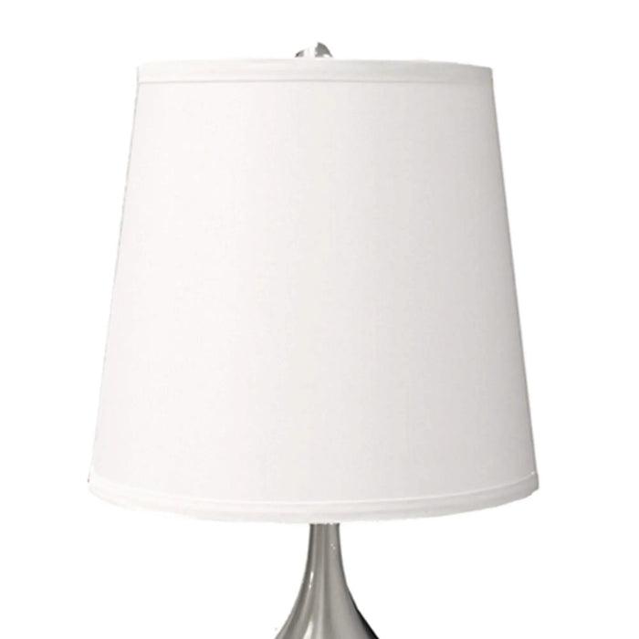 24' Tall Metal Touch Table Lamp with Silver finish, White Shade Default -DTYStore