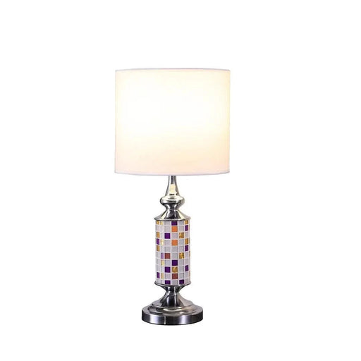 24' Vicki Chrome Bohemian Glass Mosaic Modern Table Lamp Default -DTYStore