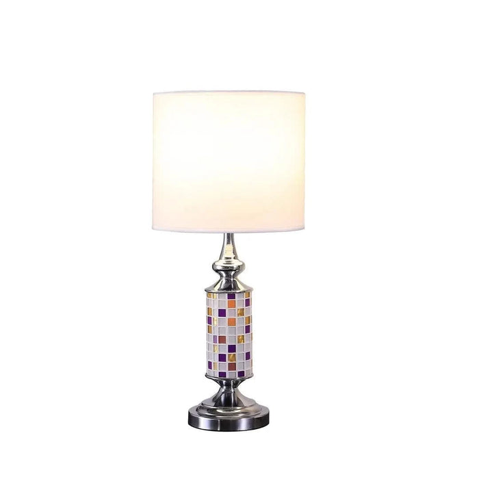 24' Vicki Chrome Bohemian Glass Mosaic Modern Table Lamp Default -DTYStore