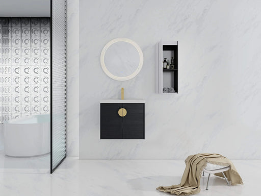 24' Wall-Mounted Bathroom Vanity With Ceramic Sink and Side Cabinet, Soft Close Doors, 00112WH-06324BCT Combination Cabinet(KD-Packing) Default -DTYStore