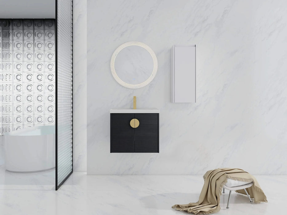 24' Wall-Mounted Bathroom Vanity With Ceramic Sink and Side Cabinet, Soft Close Doors, 00112WH-06324BCT Combination Cabinet(KD-Packing) Default -DTYStore