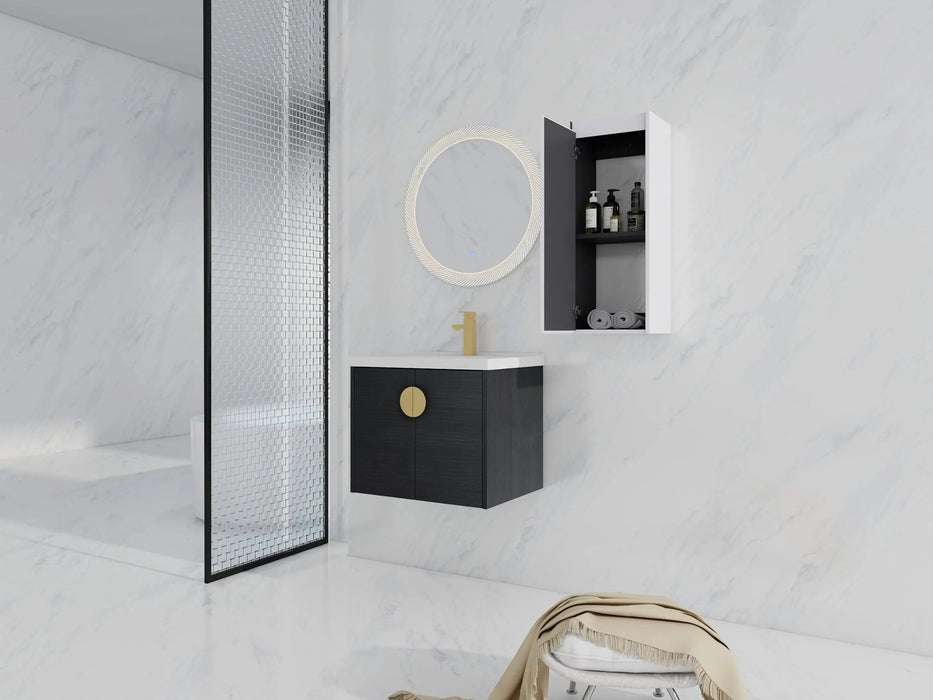 24' Wall-Mounted Bathroom Vanity With Ceramic Sink and Side Cabinet, Soft Close Doors, 00112WH-06324BCT Combination Cabinet(KD-Packing) Default -DTYStore