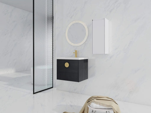 24' Wall-Mounted Bathroom Vanity With Ceramic Sink and Side Cabinet, Soft Close Doors, 00112WH-06324BCT Combination Cabinet(KD-Packing) Default -DTYStore