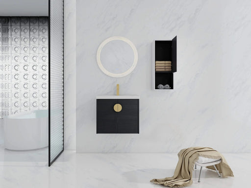 24' Wall-Mounted Bathroom Vanity With Ceramic Sink and Side Cabinet, Soft Close Doors, 00212WHK-06324BCT Combination Cabinet(KD-Packing) Default -DTYStore