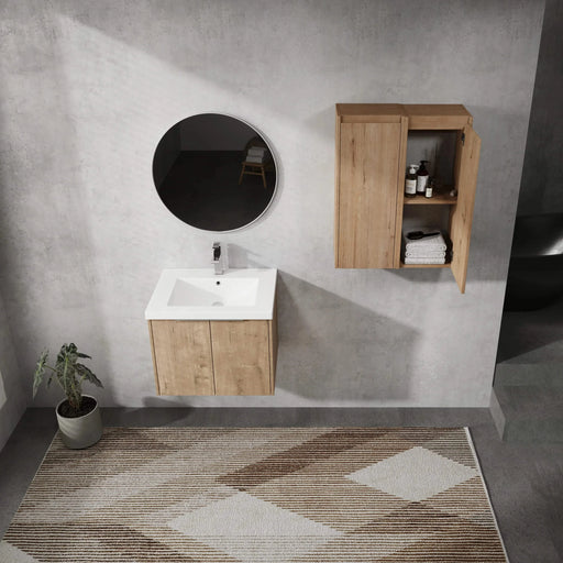 24' Wall-Mounted Bathroom Vanity With Sink and Side Cabinet, Soft Close Doors,00112IMO x 2-00624IMO Combination Cabinet(KD-Packing) Default -DTYStore