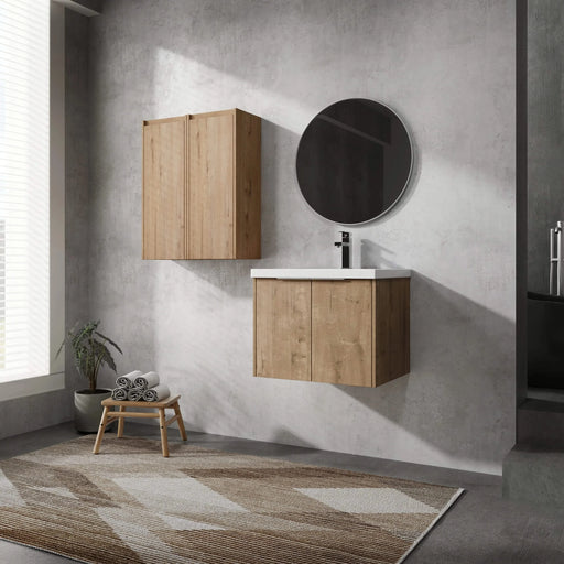 24' Wall-Mounted Bathroom Vanity With Sink and Side Cabinet, Soft Close Doors,00112IMO x 2-00624IMO Combination Cabinet(KD-Packing) Default -DTYStore