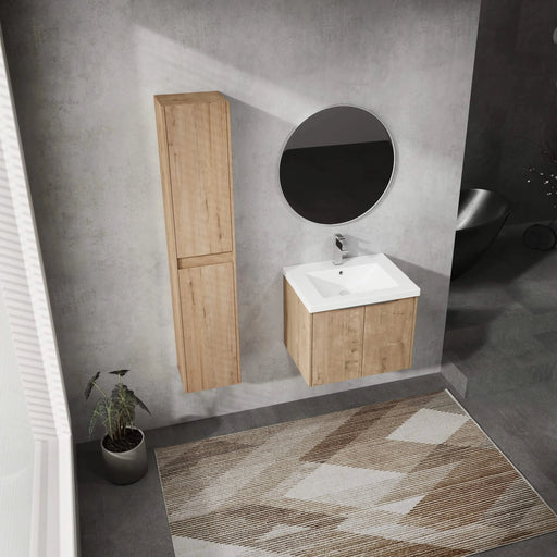 24' Wall-Mounted Bathroom Vanity With Sink and Side Cabinet, Soft Close Doors,00112IMO x 2-00624IMO Combination Cabinet(KD-Packing) Default -DTYStore