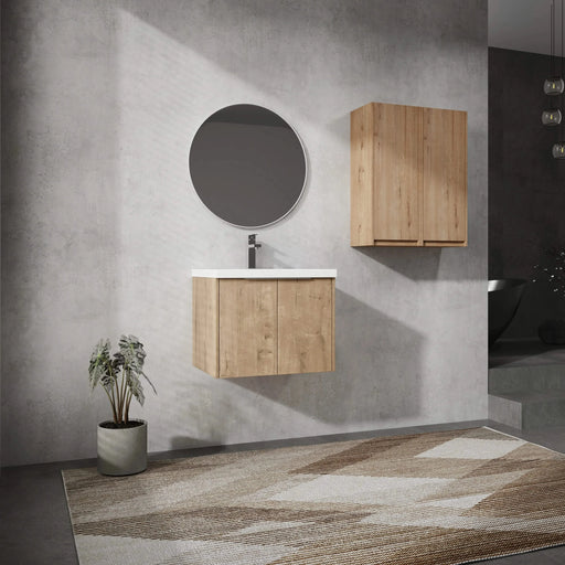 24' Wall-Mounted Bathroom Vanity With Sink and Side Cabinet, Soft Close Doors,00112IMO x 2-00624IMO Combination Cabinet(KD-Packing) Default -DTYStore