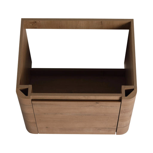 24'' Wall-Mounted Bathroom Vanity with White Ceramic Sink & 1-Soft-Close Door, KD-Packing, Plywood Default -DTYStore