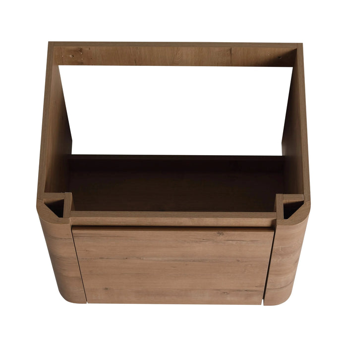 24'' Wall-Mounted Bathroom Vanity with White Ceramic Sink & 1-Soft-Close Door, KD-Packing, Plywood Default -DTYStore