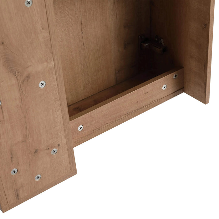 24'' Wall-Mounted Bathroom Vanity with White Ceramic Sink & Soft-Close Door, KD-Packing Default -DTYStore