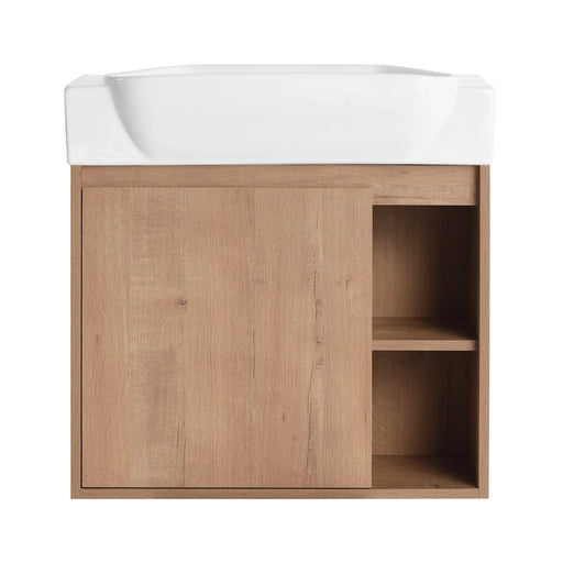 24'' Wall-Mounted Bathroom Vanity with White Ceramic Sink & Soft-Close Door, KD-Packing Default -DTYStore