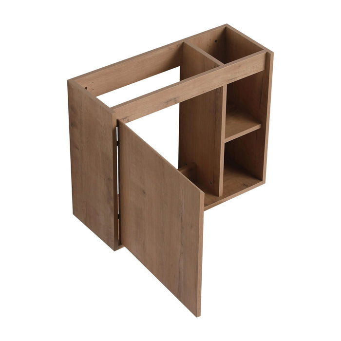 24'' Wall-Mounted Bathroom Vanity with White Ceramic Sink & Soft-Close Door, KD-Packing Default -DTYStore