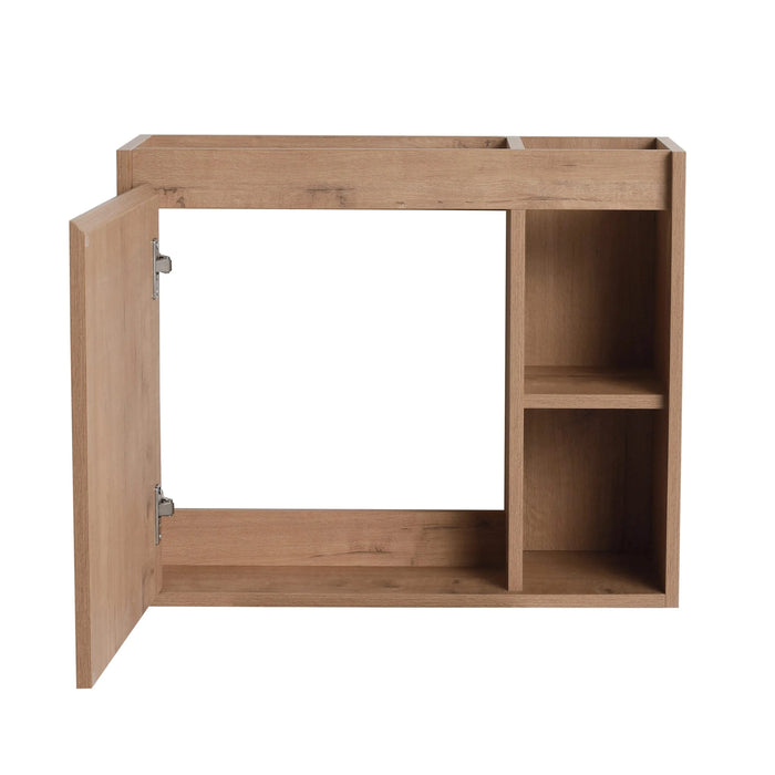 24'' Wall-Mounted Bathroom Vanity with White Ceramic Sink & Soft-Close Door, KD-Packing Default -DTYStore