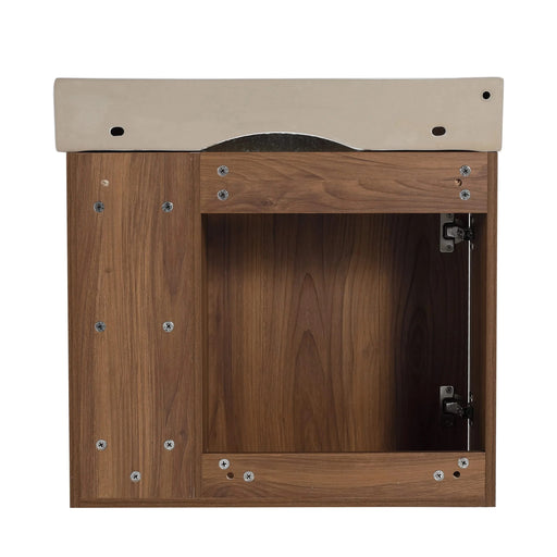 24'' Wall-Mounted Bathroom Vanity with White Ceramic Sink & Soft-Close Door, KD-Packing Default -DTYStore