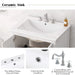 24' White Modern Sleek Bathroom Vanity Elegant Ceramic Sink with Solid Wood Frame Open Style Shelf Default -DTYStore