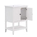 24' White Modern Sleek Bathroom Vanity Elegant Ceramic Sink with Solid Wood Frame Open Style Shelf Default -DTYStore