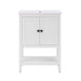 24' White Modern Sleek Bathroom Vanity Elegant Ceramic Sink with Solid Wood Frame Open Style Shelf Default -DTYStore