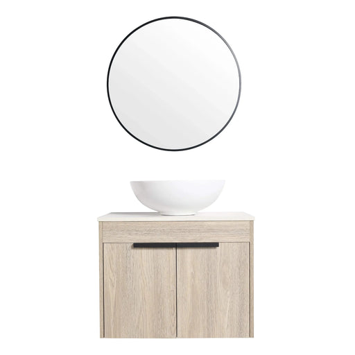 24 ' Modern Design Float Bathroom Vanity With Ceramic Basin Set, Wall Mounted White Oak Vanity With Soft Close Door,KD-Packing,KD-Packing,2 Pieces Parcel(TOP-BAB321MOWH) Default -DTYStore