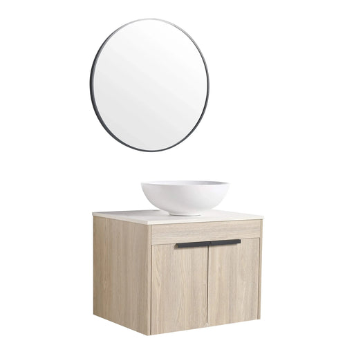 24 ' Modern Design Float Bathroom Vanity With Ceramic Basin Set, Wall Mounted White Oak Vanity With Soft Close Door,KD-Packing,KD-Packing,2 Pieces Parcel(TOP-BAB321MOWH) Default -DTYStore