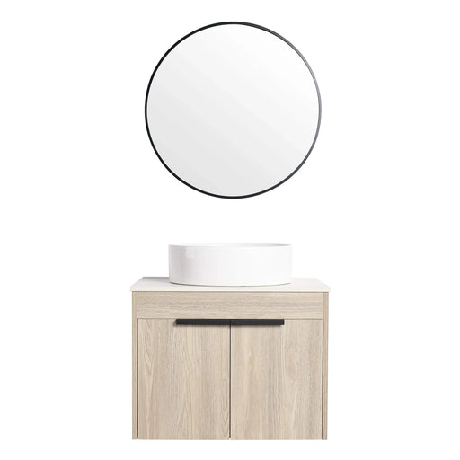 24 ' Modern Design Float Bathroom Vanity With Ceramic Basin Set, Wall Mounted White Oak Vanity With Soft Close Door,KD-Packing,KD-Packing,2 Pieces Parcel(TOP-BAB400MOWH) Default -DTYStore