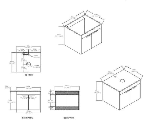 24 inch Bathroom Vanity Without Top Default -DTYStore