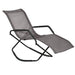 Rocking Sun Lounger, Chaise Lounge Rocker for Sunbathing, Sun Tanning, Foldable, Portable Outdoor Patio Chair, Brown - DTYStore