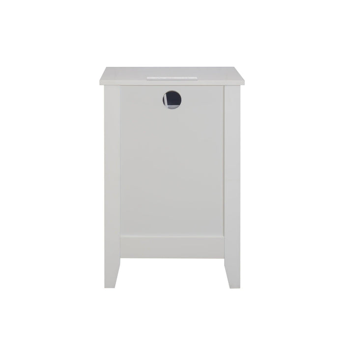 Set of 2 Pcs White 3 Drawer Nightstand with Charging Station and USB Ports & Power Outlets,Wooden Bed Side Table/End Table Modern Night Stands for Bedrooms - DTYStore