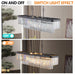 Chandeliers,Rectangular Crystal Chandelier Adjustable,E12 Modern Industrial Crystal Lights,Farmhouse Iron Ceiling Hanging Light for Kitchen Living Room Bedroom/Black(Bulb Not Included) - DTYStore