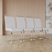 Modern Dining Chairs,PU Faux Leather High Back Upholstered Side Chair with C-shaped Tube Plating Metal Legs for Dining Room Kitchen Vanity Patio Club Guest Office Chair (Set of 4) (White+PU Leather) - DTYStore