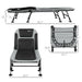 Outsunny Camping Cot for Adults, Folding Bed with Soft Padded Cushions & Headrest, 180° Adjustable Reclining Lounger, Heavy Duty and Portable with a 400 lbs. Capacity, Gray - DTYStore