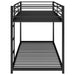 Twin over Twin Metal Bunk Bed, Low Bunk Bed with Ladder, Black - DTYStore